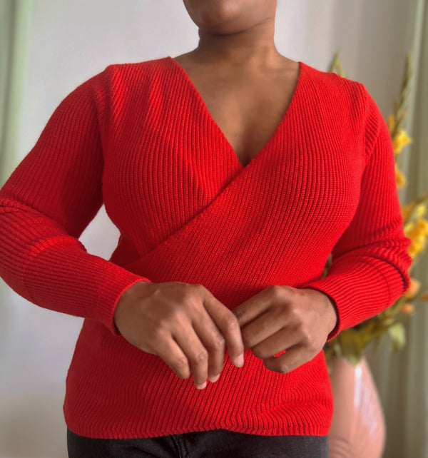 The Knitted Red Sweater (M/L)