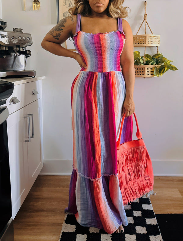 The Purple Stripe Dress (2X)