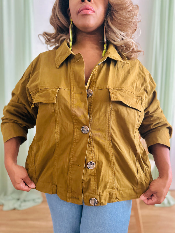 The Olive Jean Jacket (1X)
