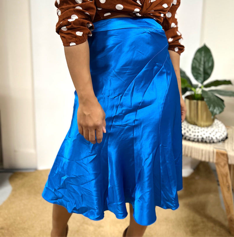 The Silk Blue Asymmetrical Skirt
