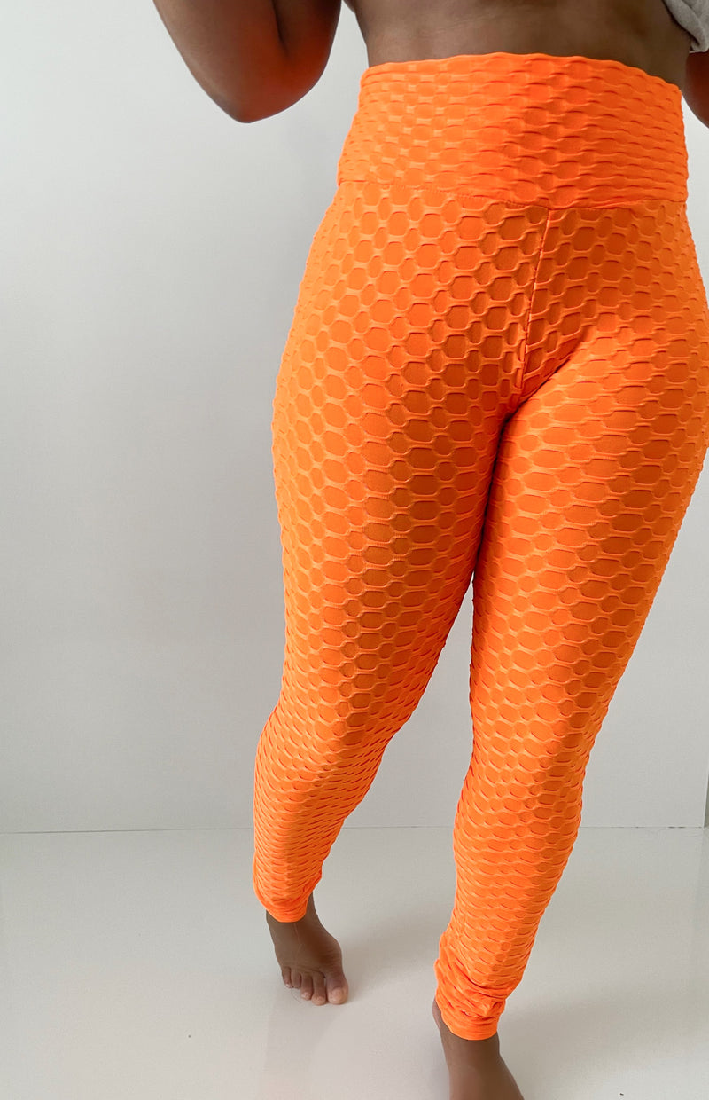 Scrunch Butt Leggings-Neon Orange