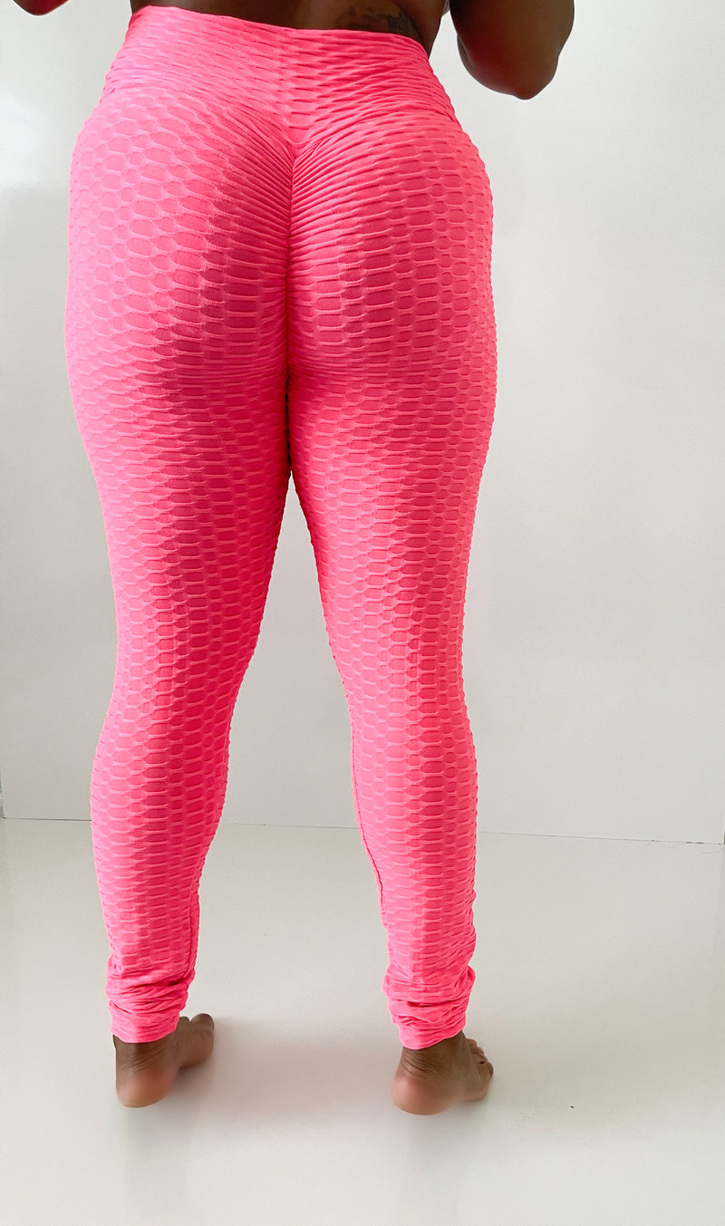 Scrunch Butt Leggings-Neon Pink