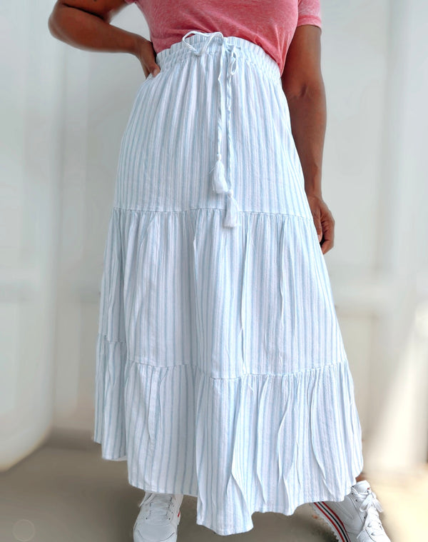 The a white Stripe Skirt (Lg)
