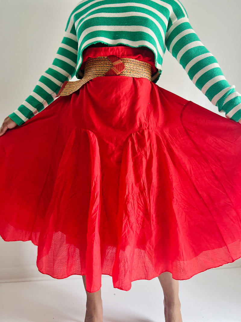 The Red Flare Skirt (1X)