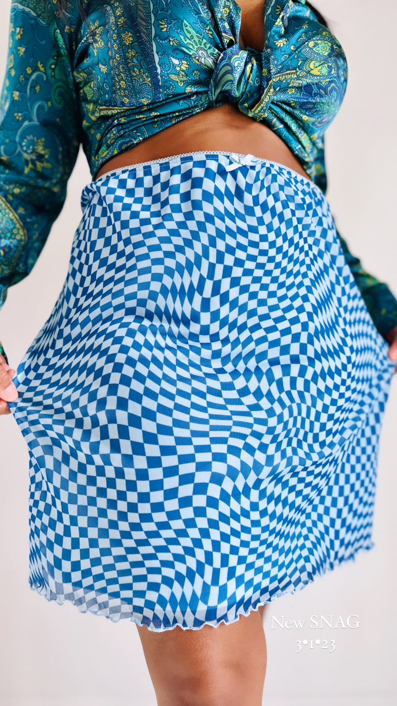 The Blue Maze Skirt (2X)